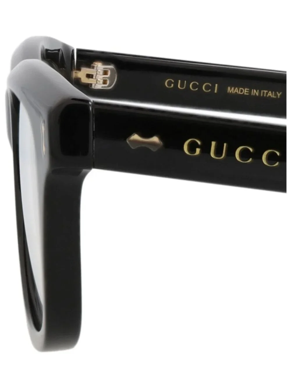 New Gucci Women's Eyeglasses Square Rectangle Recycled Acetate Frame Mens Black